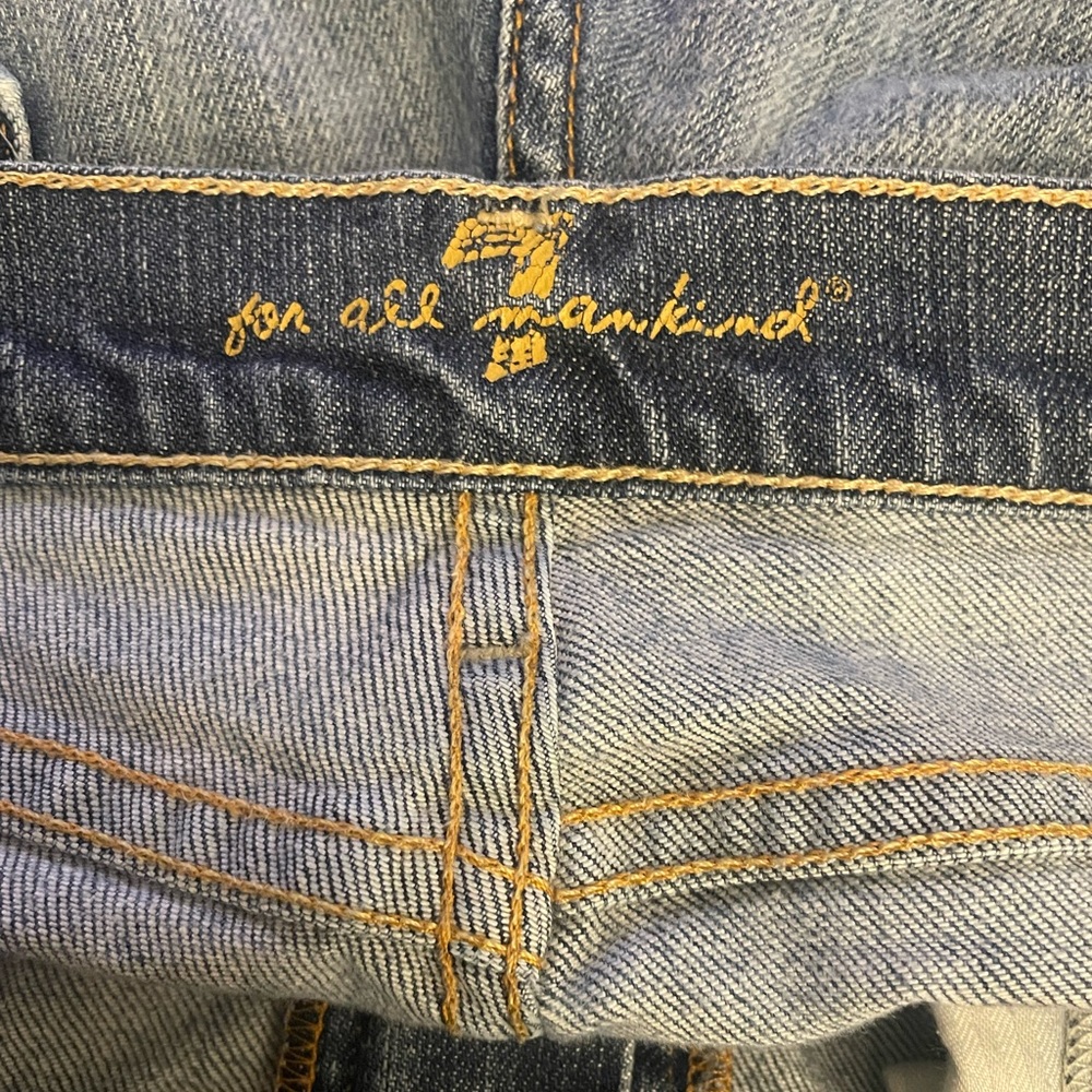 7 For All Mankind Sz:29 Blue Jean Cut Off Shorts - Picture 4 of 5